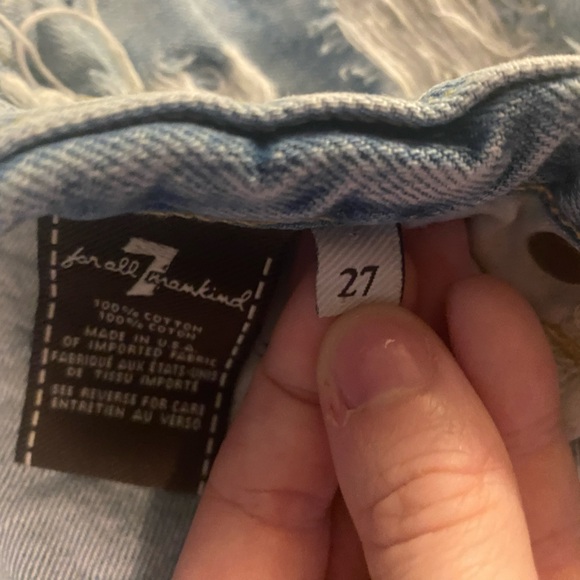 Seven for all mankind, 7 for all mankind, high waisted light wash cut off shorts - Picture 3 of 3